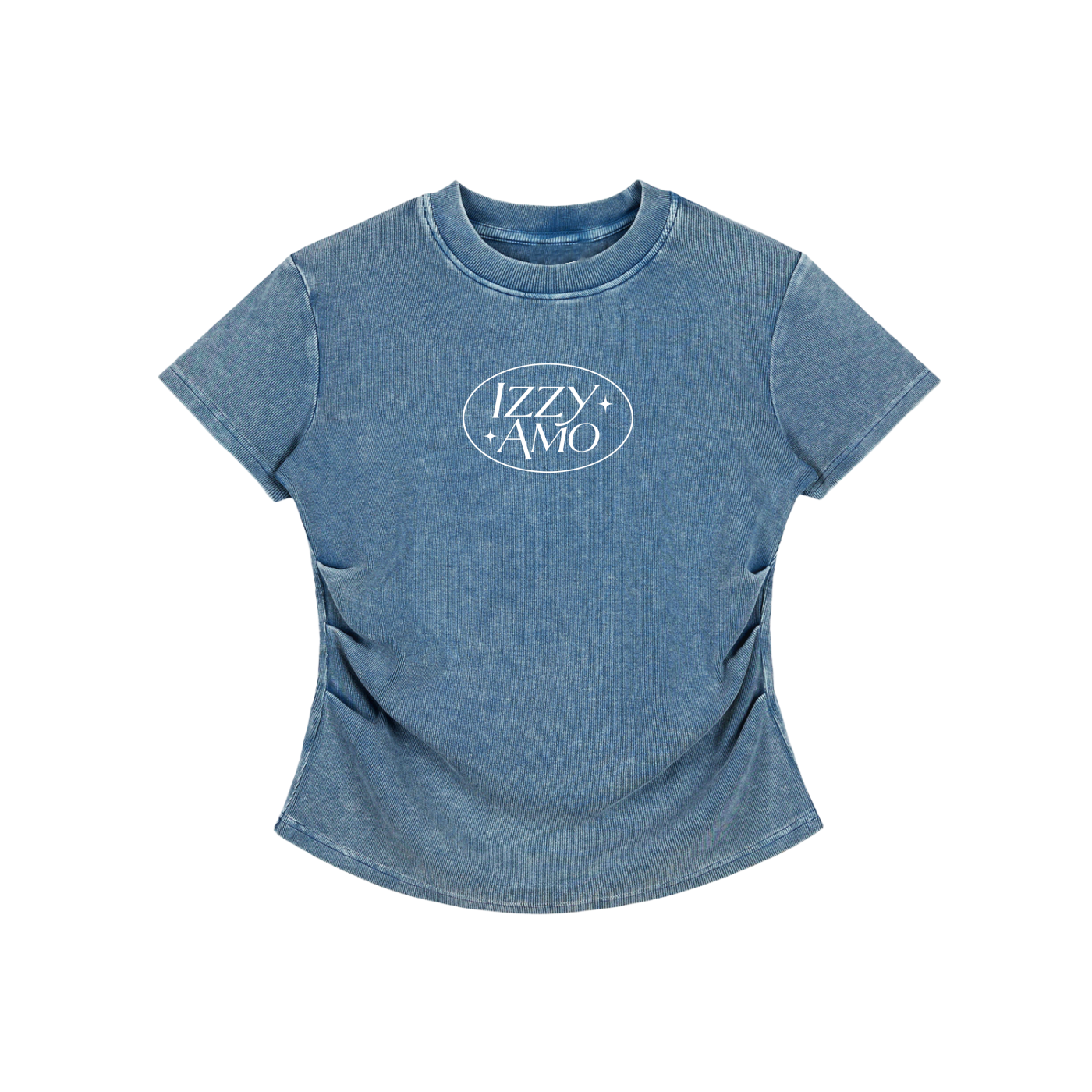 IZZY AMO Women's Vintage Washed Bodycon Cotton T-Shirt