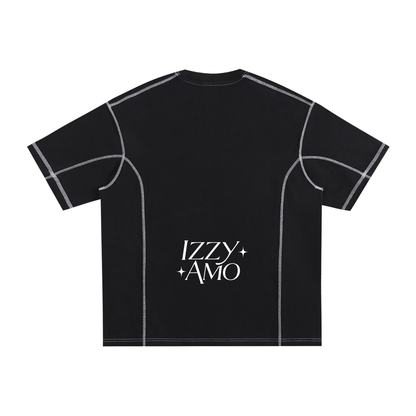 HER EYES Contrast-Stitched Cotton T-Shirt