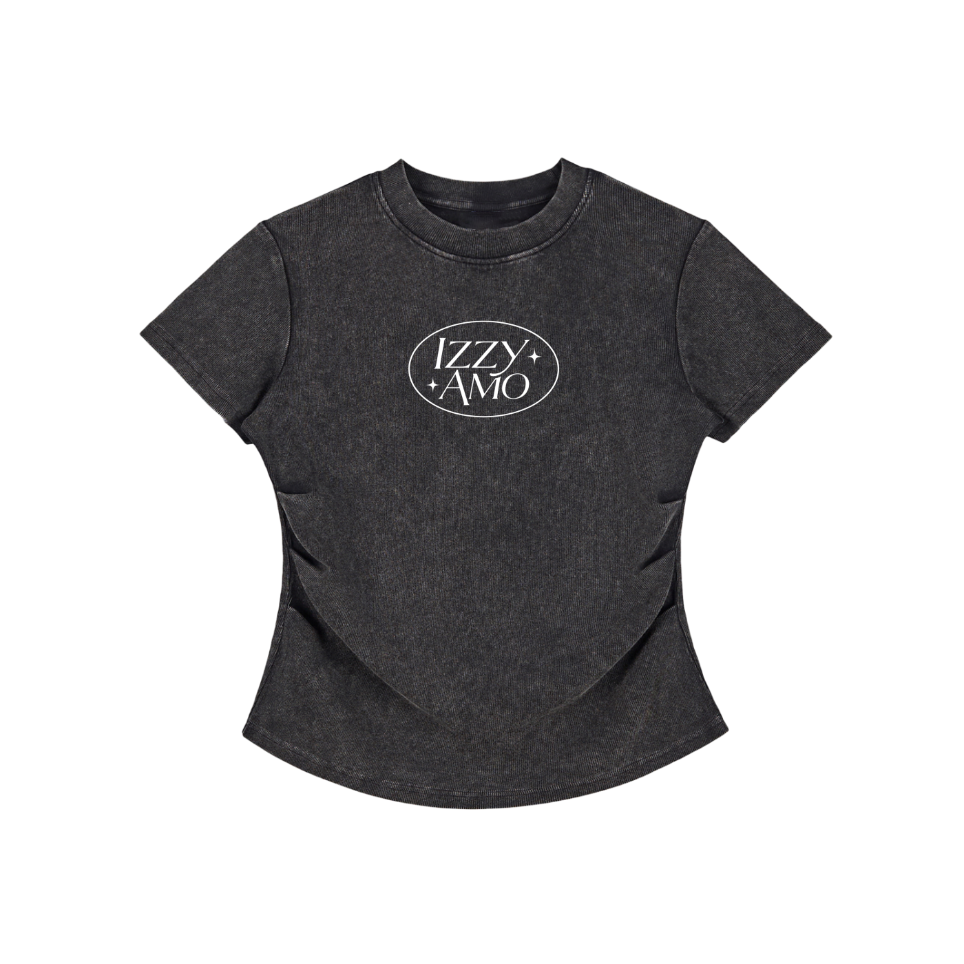 IZZY AMO Women's Vintage Washed Bodycon Cotton T-Shirt