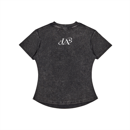 IZZY AMO Women's Vintage Washed Bodycon Cotton T-Shirt